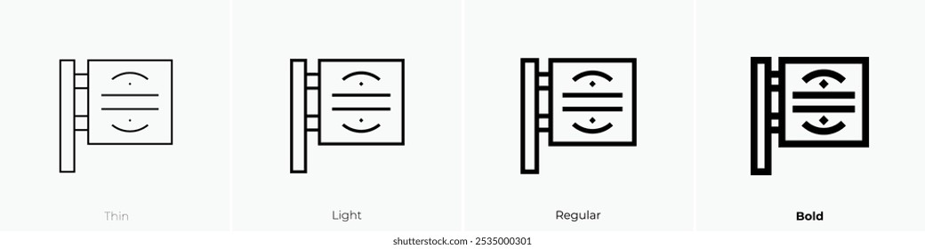store sign icon. Thin, Light Regular And Bold style design isolated on white background