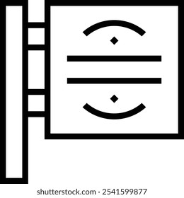 Icono de signo de tienda. Diseño de estilo lineal delgado aislado sobre fondo blanco