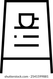 Symbol für Ladenzeichen. Dünnes lineares Design einzeln auf weißem Hintergrund