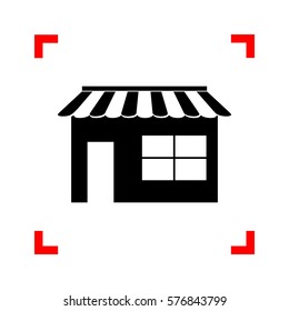 Store Sign Illustration. Black Icon In Focus Corners On White Background. Isolated.