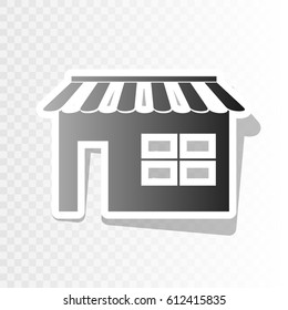 Store sign illustration. Vector. Blackish icon on transparent background with transition.