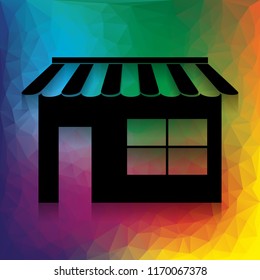 Store sign illustration. Vector. Flat style black icon on white.