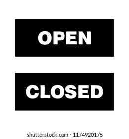 Store sign with text "OPEN" / "CLOSED" for hanging sign at store front door