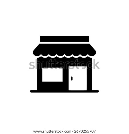 Store silhouette icon vector flat design.