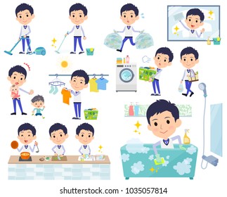 Store staff Blue uniform men_housekeeping