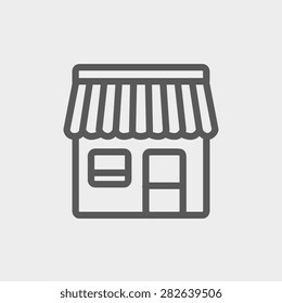 Store stall icon thin line for web and mobile, modern minimalistic flat design. Vector dark grey icon on light grey background.