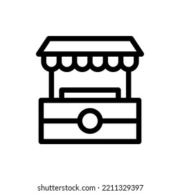 Almacenar, Stand, Stall, Icono plano Vector de Ilustración Isolado. Juego de iconos de Stand y Street Food. Adecuado para diseño web, logotipo, aplicación. 