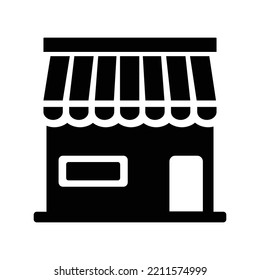 Store street market building icon | Black Vector illustration |