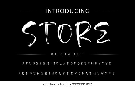 Store Stylish brush painted an uppercase vector letters, alphabet, typeface.