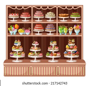 Store sweets and bakery. vector illustration