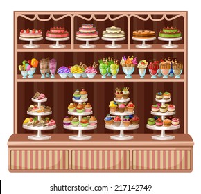 Store sweets and bakery. vector illustration