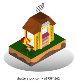 Store template for any business, modern style, isometric icon
