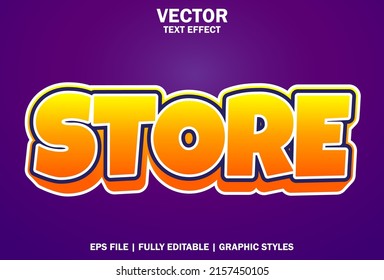 store text effect with orange color and editable.