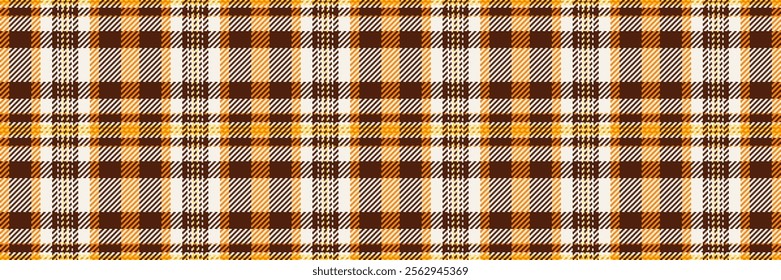 Store texture seamless background, linen plaid textile fabric. Selection check pattern vector tartan in linen and orange colors palette.