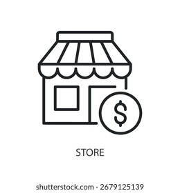 Store thin line vector icons.
