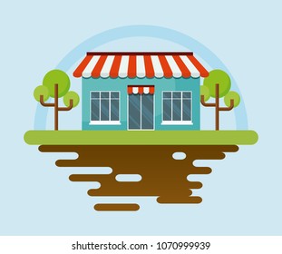 store and trees icon