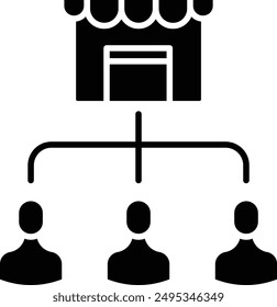 Store user solid glyph vector illustration