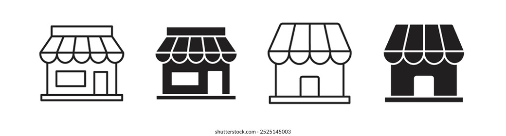 Store vector filled and outlined icons collection