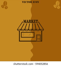 Store vector  icon Coffee symbol background.