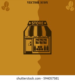 Store vector  icon Coffee symbol background.