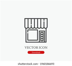 Store vector icon.  Editable stroke. Linear style sign for use on web design and mobile apps, logo. Symbol illustration. Pixel vector graphics - Vector