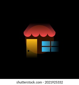 Store. Vector icon in gradient style