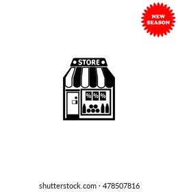 Store vector icon isolated on white background.