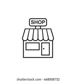 Store vector icon. Shop build illustration.