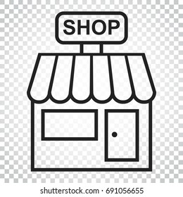 Store vector icon. Shop build illustration. Business concept simple flat pictogram on isolated background.