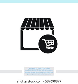Store vector icon. Shopping sign. Online buying symbol. 