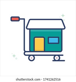 store vector icon style illustration. Startup and New Business outline filled symbol icon. EPS 10