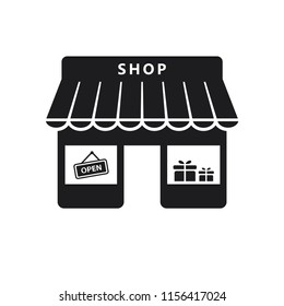 store vector icon in trendy flat design 