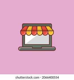 store Vector illustration on a transparent background. Premium quality symbols.Vector line flat color icon for concept and graphic design.