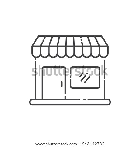 Store vector illustration with simple line design. Store icon, market icon 