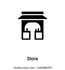 Store icon  vector isolated on white background, logo concept of Store  sign on transparent background, filled black symbol