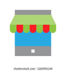 Store vector, Online shopping flat design icon