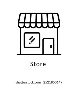 Store  vector outline Icon style illustration. Symbol on White background EPS 10 File
