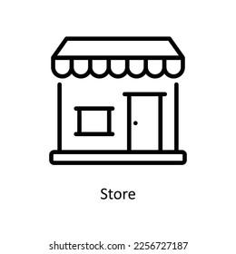 Store Vector Outline icon for your digital or print projects. stock illustration