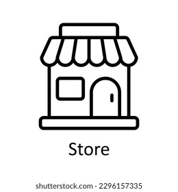 Store  Vector    outline Icons. Simple stock illustration stock