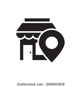 Store vector solid icon style illustration. Eps 10 file