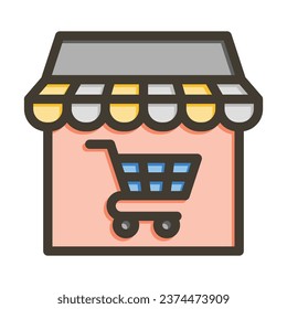 Store Vector Thick Line Filled Colors Icon For Personal And Commercial Use.
