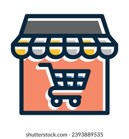 Store Vector Thick Line Filled Dark Colors Icons For Personal And Commercial Use.
