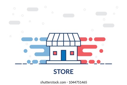 store vector thin line icon