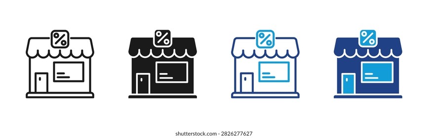 Store Web icon with multiple style collection