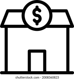 guardar con fondo blanco. store es un símbolo de banking.thin line icon.
