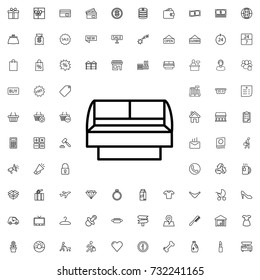 Store window icon. set of outline shopping icons.