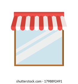 store window with red tent design of Shop supermarket and market theme Vector illustration