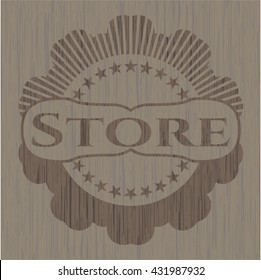 Store wood icon or emblem
