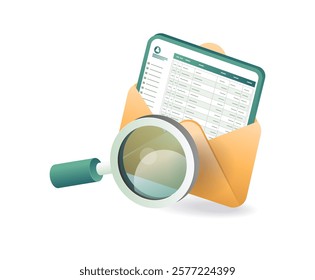 Stored email data management concept illustration