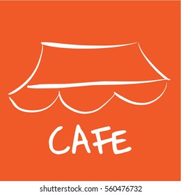 Storefront Awning Sketch Icon Logo Emblem